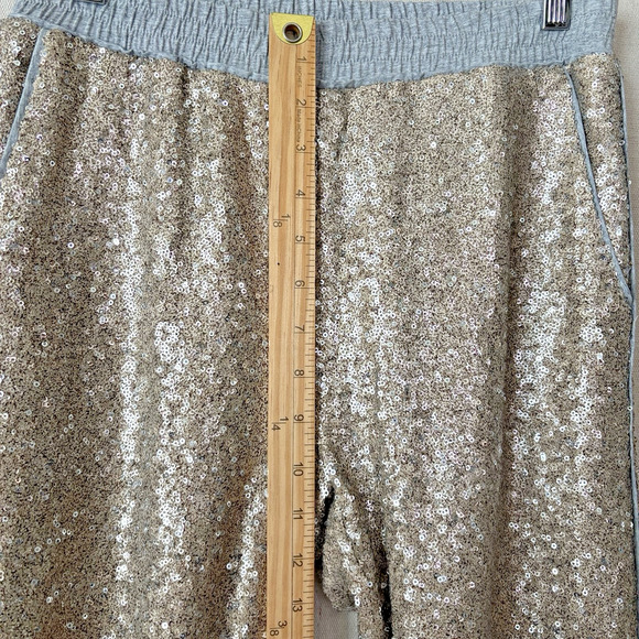 Lucy Paris Womens Glam Athleisure Sequin Jogger Pants Size S Loungewear Clubwear - Picture 4 of 8